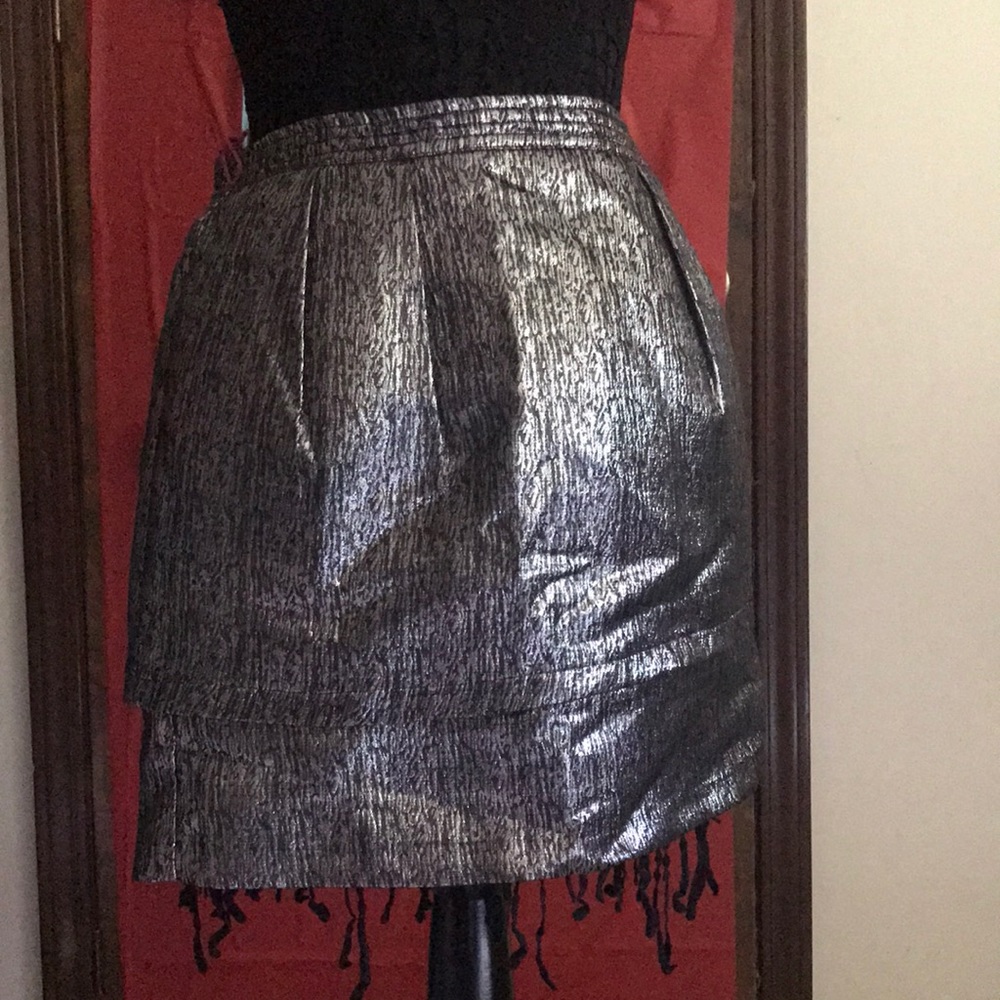 Blue Rain Metallic Mini Skirt